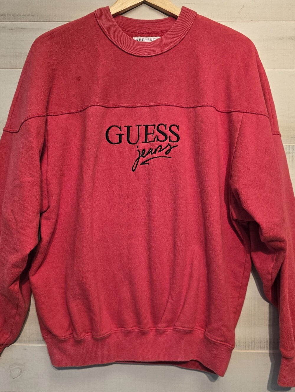 {M} Vintage 90s GUESS Jeans Red Sweatshirt